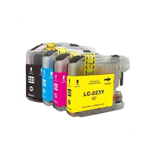 Pack 4 Cores Compatíveis Brother LC-223XL (Preto, Ciano, Magenta, Amarelo)
